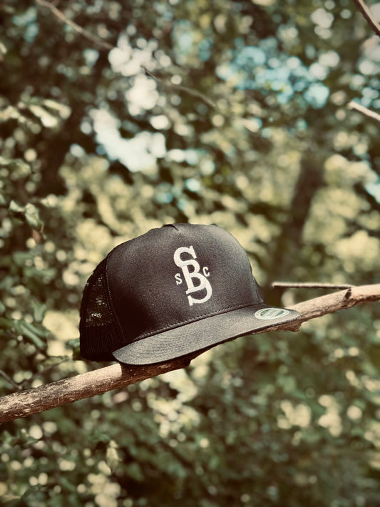 Branded Trucker Hat – High‑Profile Mesh Snapback with SBC Logo | Southbound Supply Co.